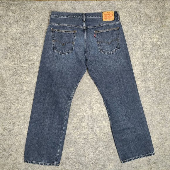 Levis Baggy Jeans Men 36x29 (32) 569 Loose Straight Skater Dark Faded Distressed - Picture 2 of 7